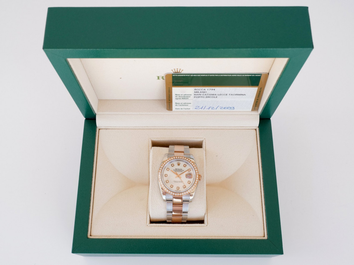 Швейцарський годинник Rolex Datejust 36mm Oyster Steel and Everose Gold Diamonds MOP