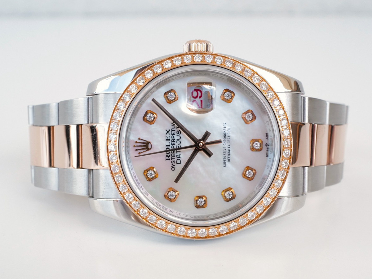 Швейцарський годинник Rolex Datejust 36mm Oyster Steel and Everose Gold Diamonds MOP