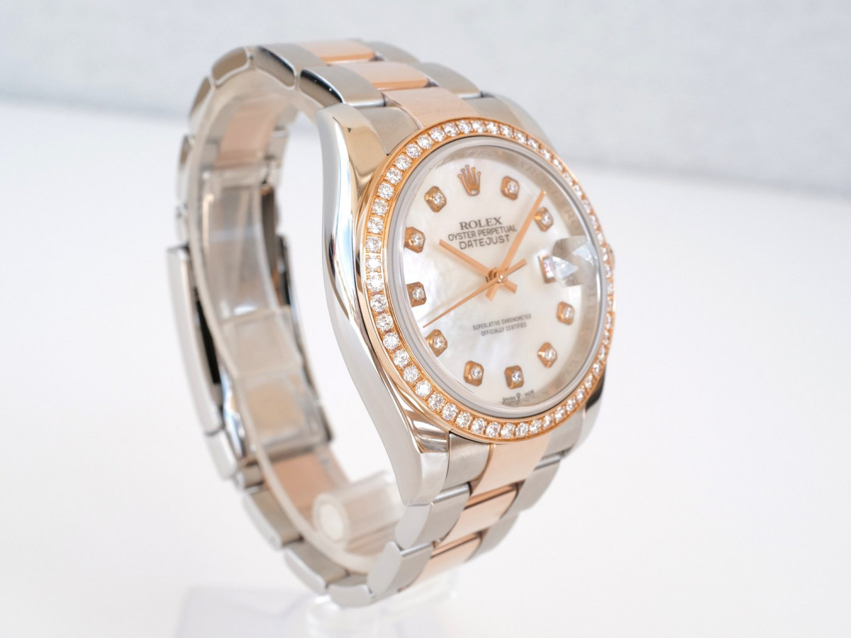 Швейцарський годинник Rolex Datejust 36mm Oyster Steel and Everose Gold Diamonds MOP