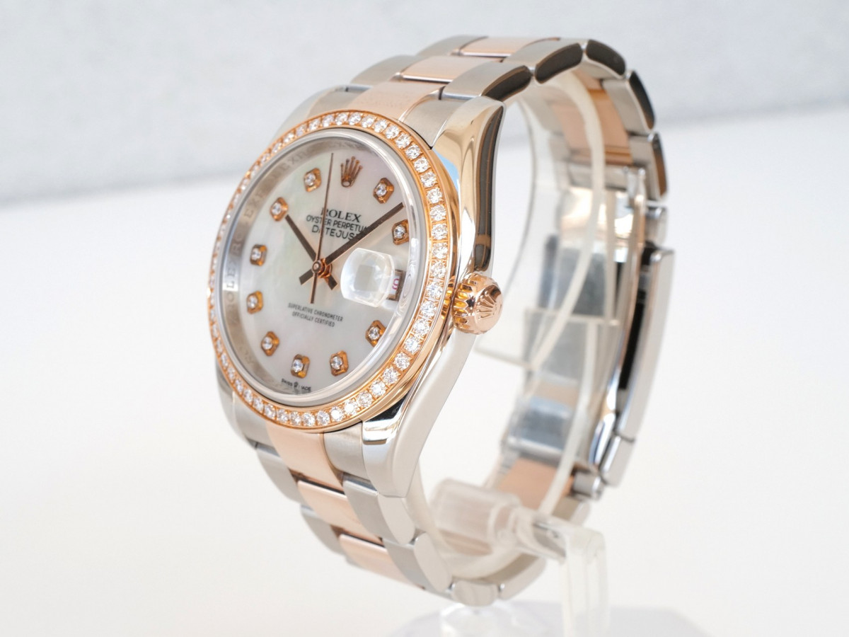 Швейцарський годинник Rolex Datejust 36mm Oyster Steel and Everose Gold Diamonds MOP