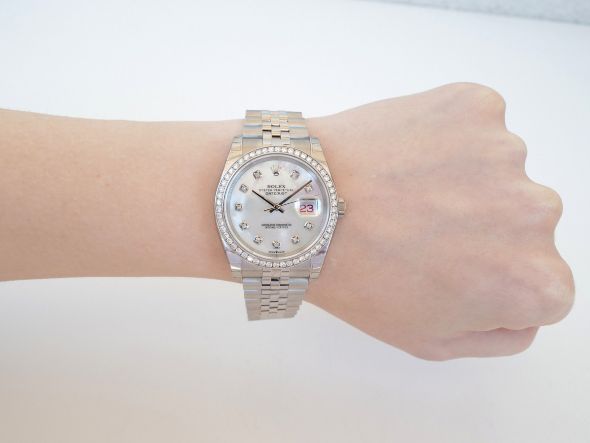 Швейцарський годинник Rolex Datejust 36mm Steel Jubilee Diamond Bezel MOP Dial
