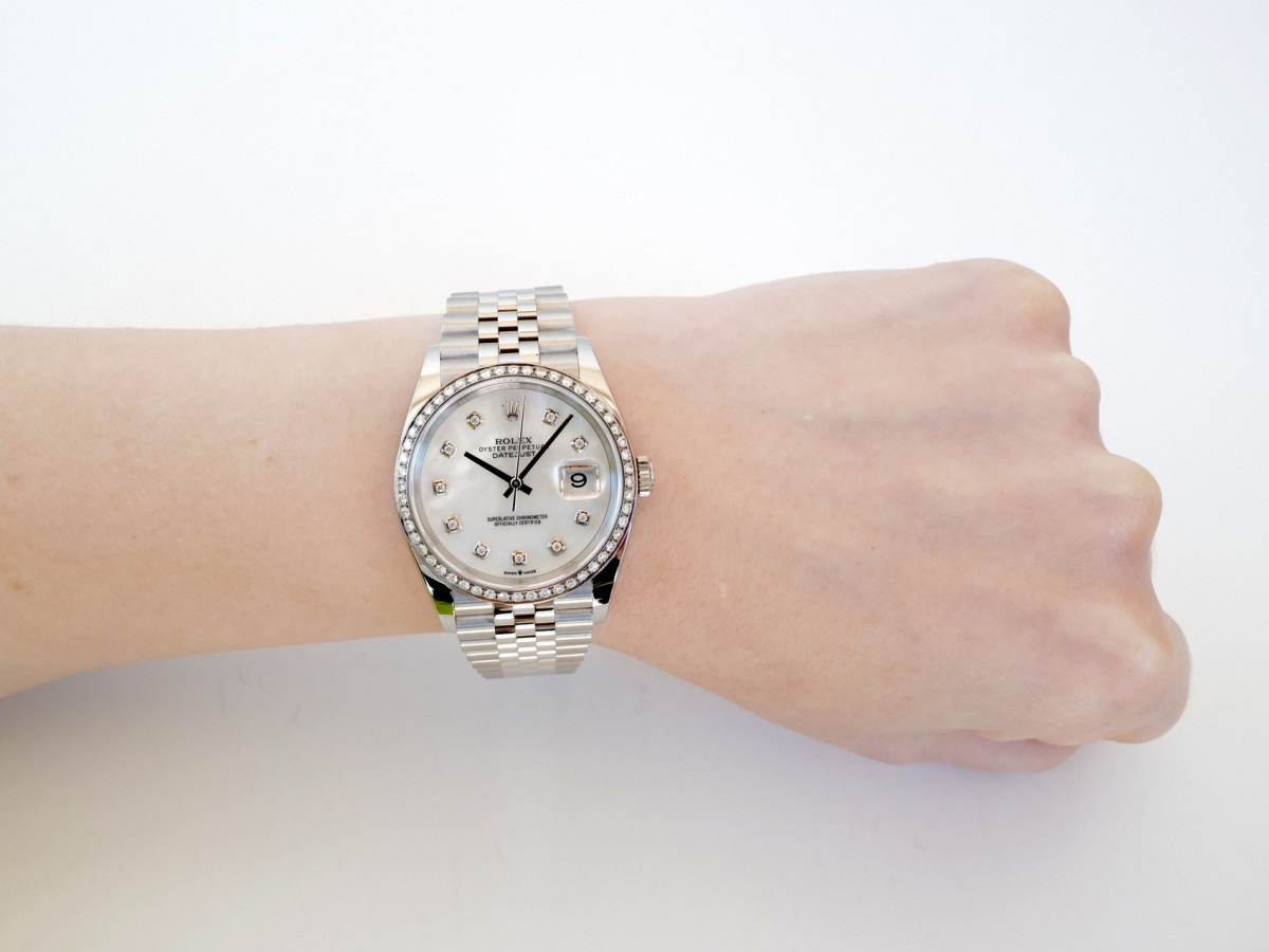 Swiss watch Rolex Datejust 36 Jubilee Steel Diamond Bezel MOP Dial