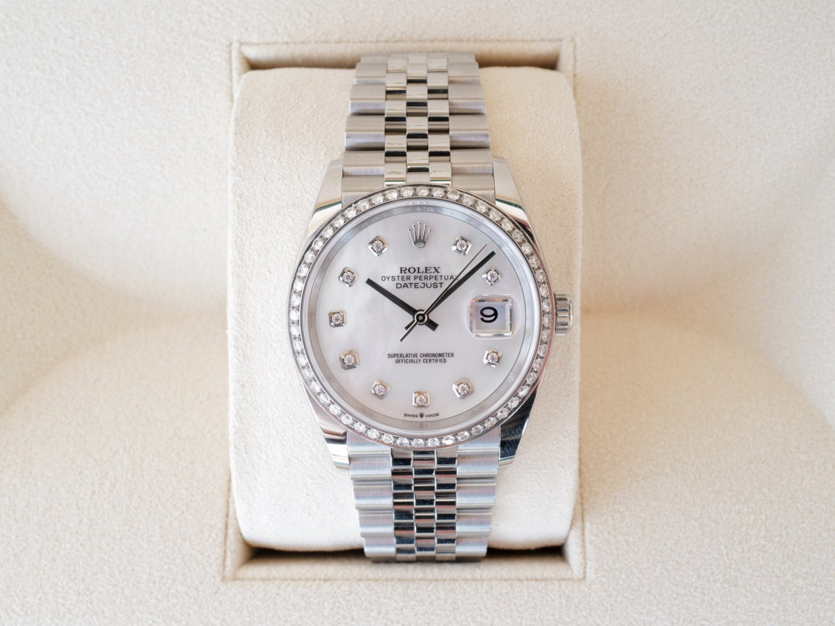 Swiss watch Rolex Datejust 36 Jubilee Steel Diamond Bezel MOP Dial