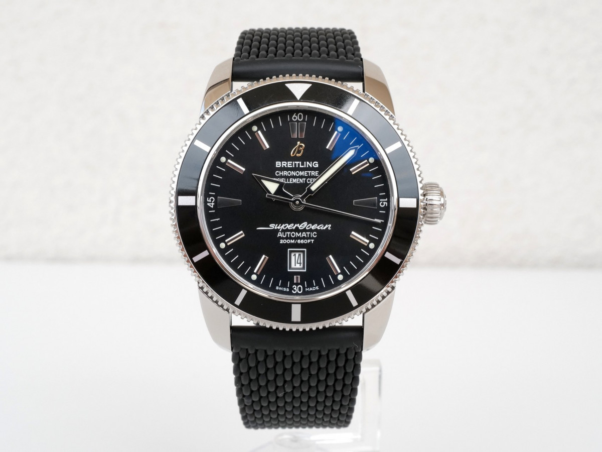 Швейцарський годинник Breitling Superocean Heritage 46 Black Dial Black Rubber Strap