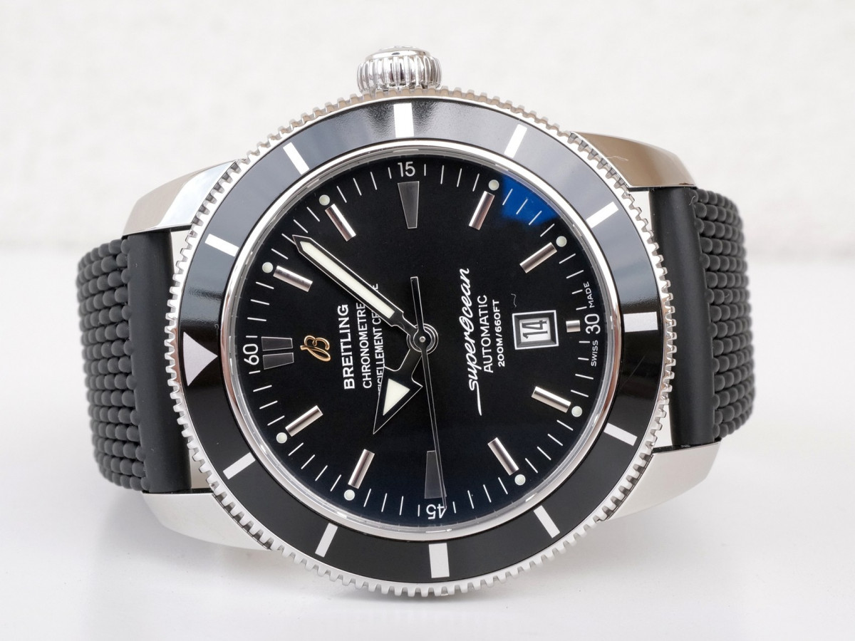 Швейцарський годинник Breitling Superocean Heritage 46 Black Dial Black Rubber Strap