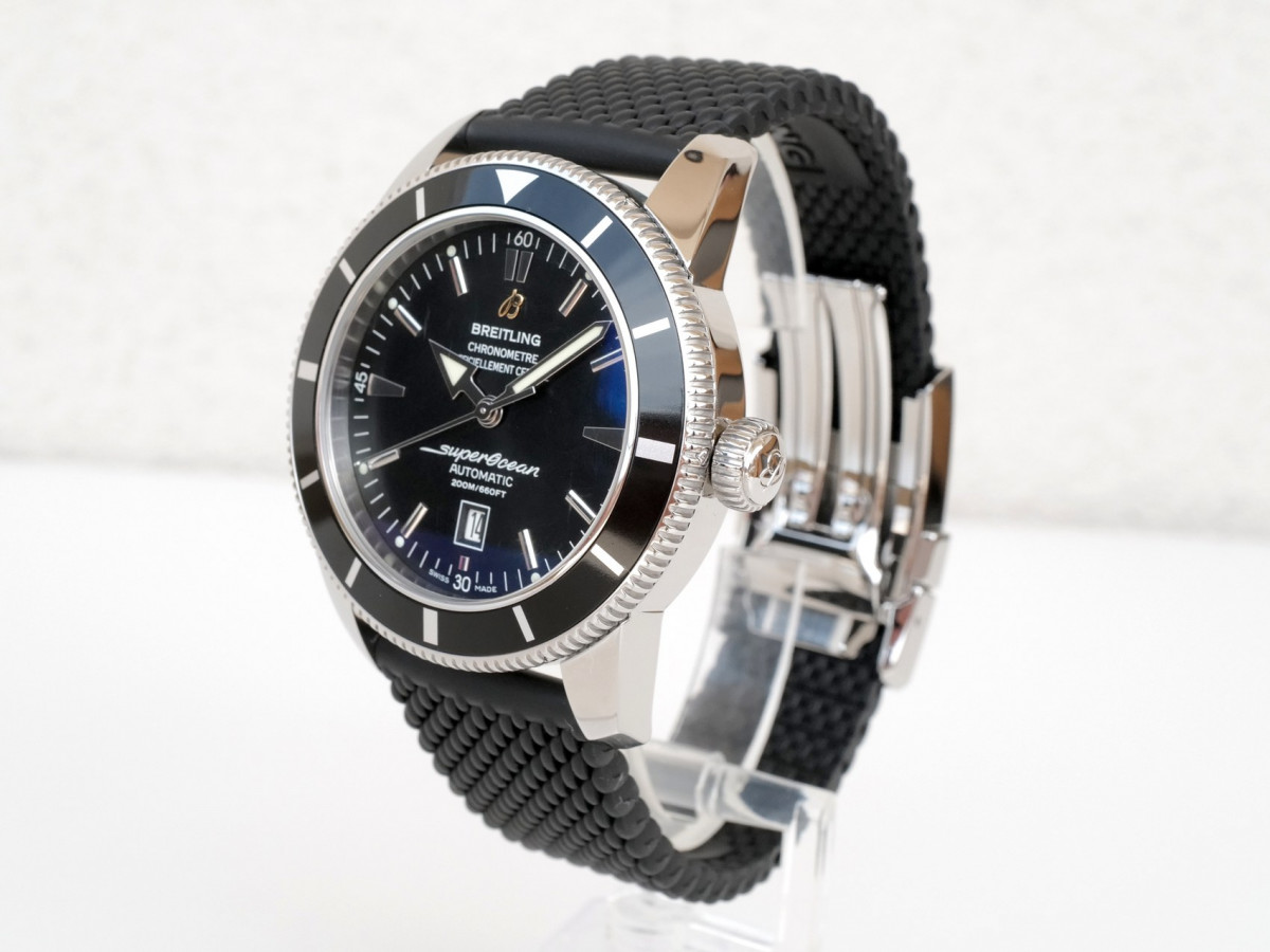 Швейцарський годинник Breitling Superocean Heritage 46 Black Dial Black Rubber Strap