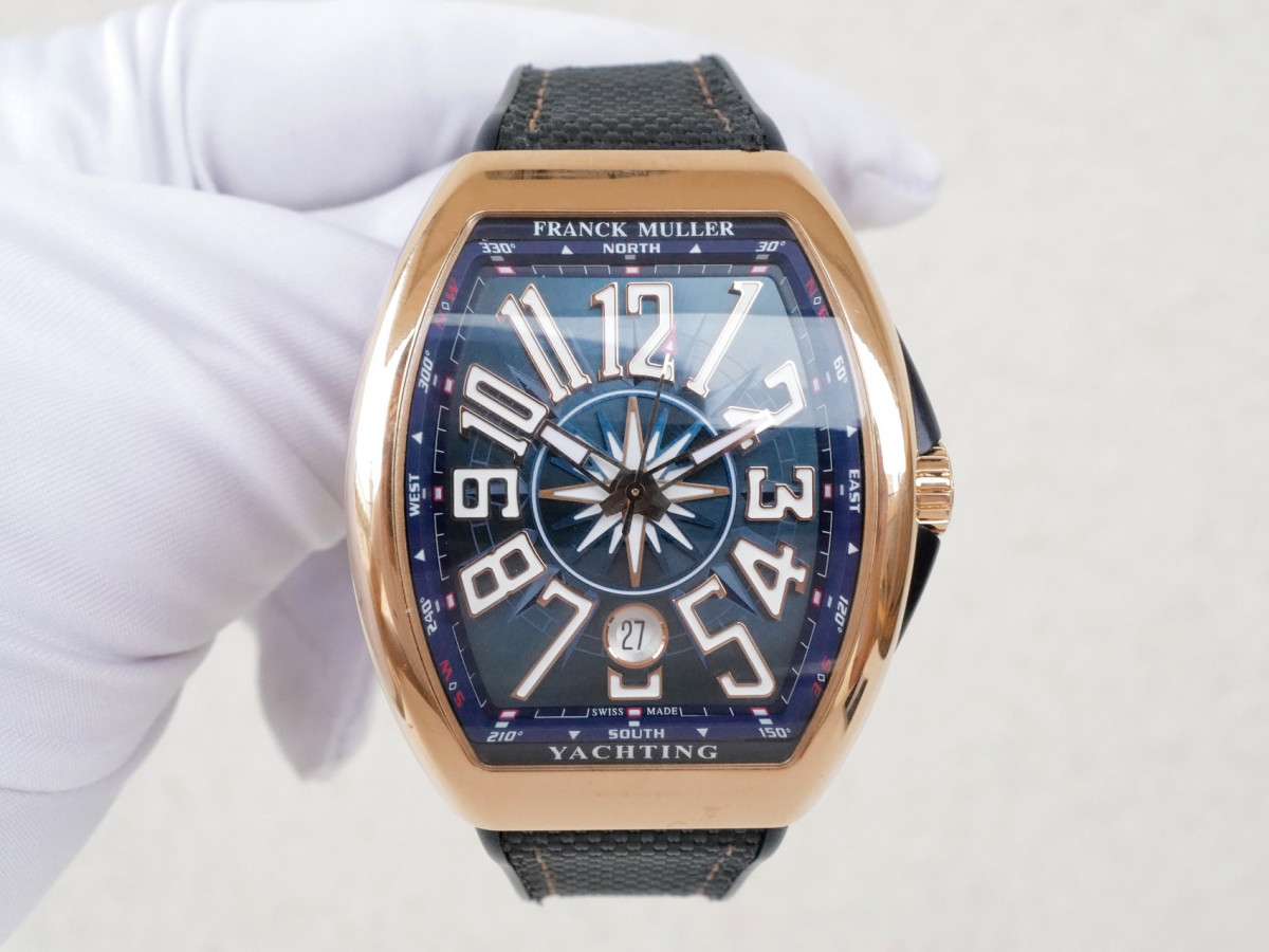 Швейцарський годинник Franck Muller Vanguard Yachting Automatic Blue Dial 18k Rose Gold