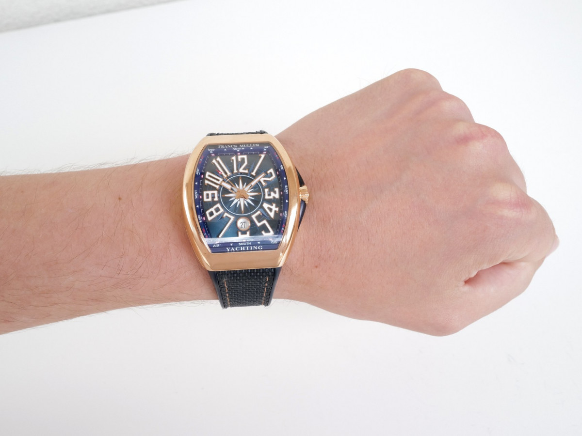 Швейцарський годинник Franck Muller Vanguard Yachting Automatic Blue Dial 18k Rose Gold