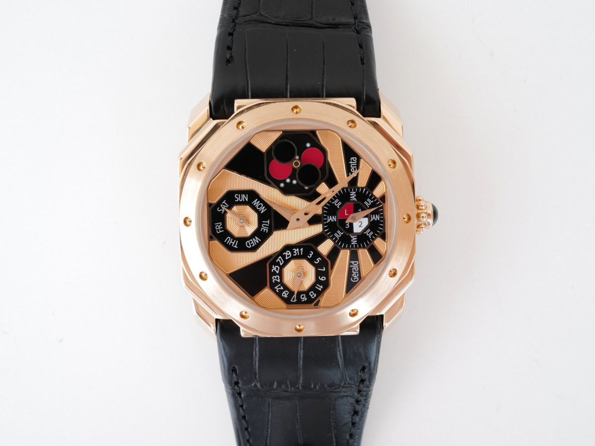 Швейцарський годинник Gerald Genta Octo 48-Month Moon Phase Perpetual Calendar 18K Rose Gold