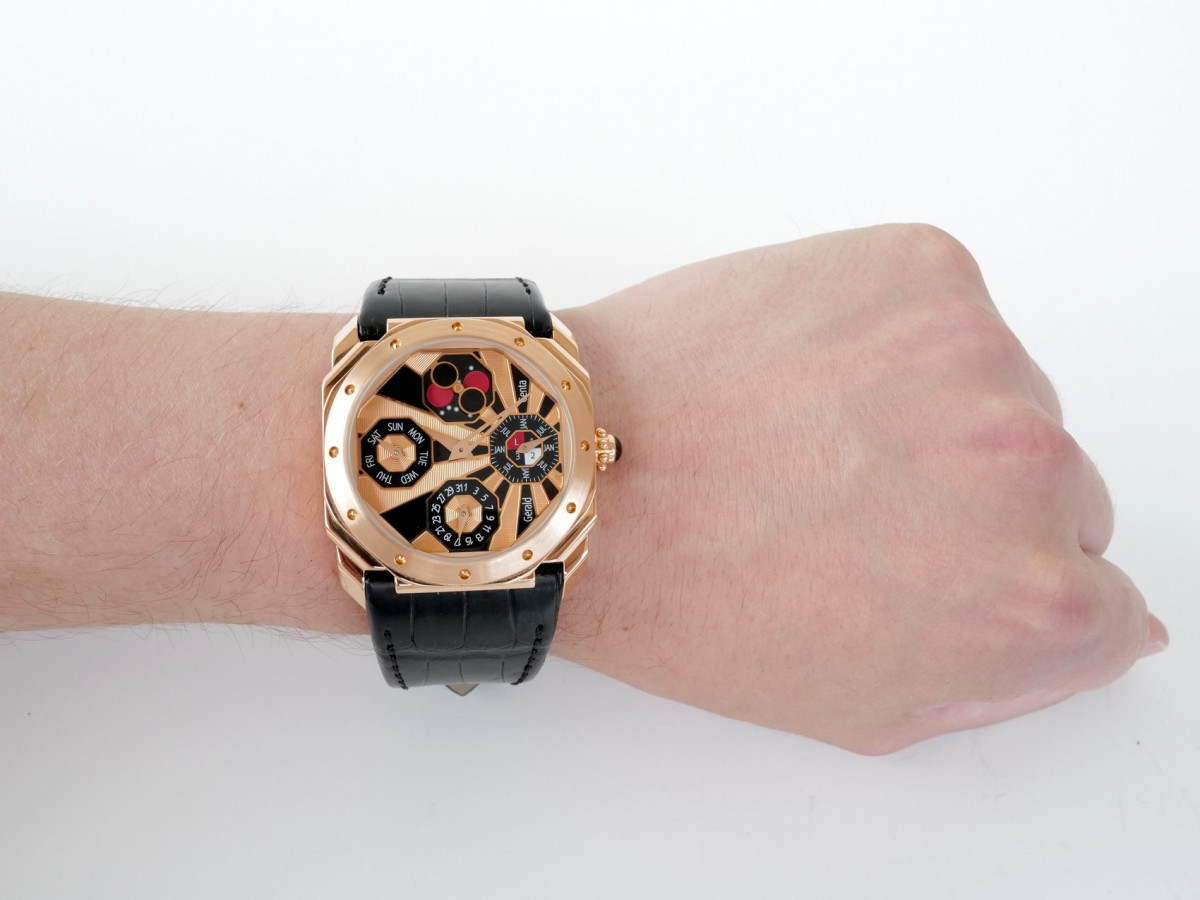 Швейцарський годинник Gerald Genta Octo 48-Month Moon Phase Perpetual Calendar 18K Rose Gold