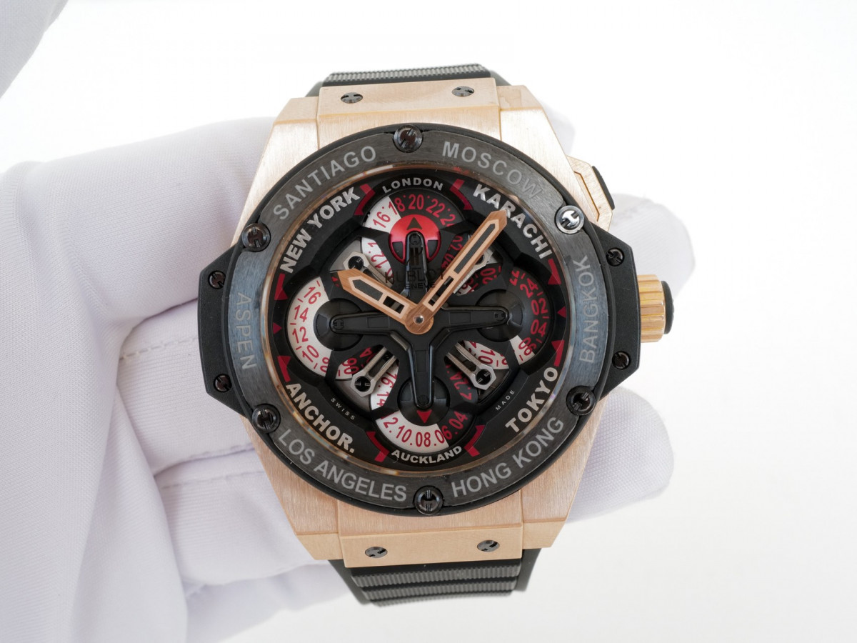 Швейцарские часы Hublot Big Bang King Power Unico GMT 18k Rose Gold