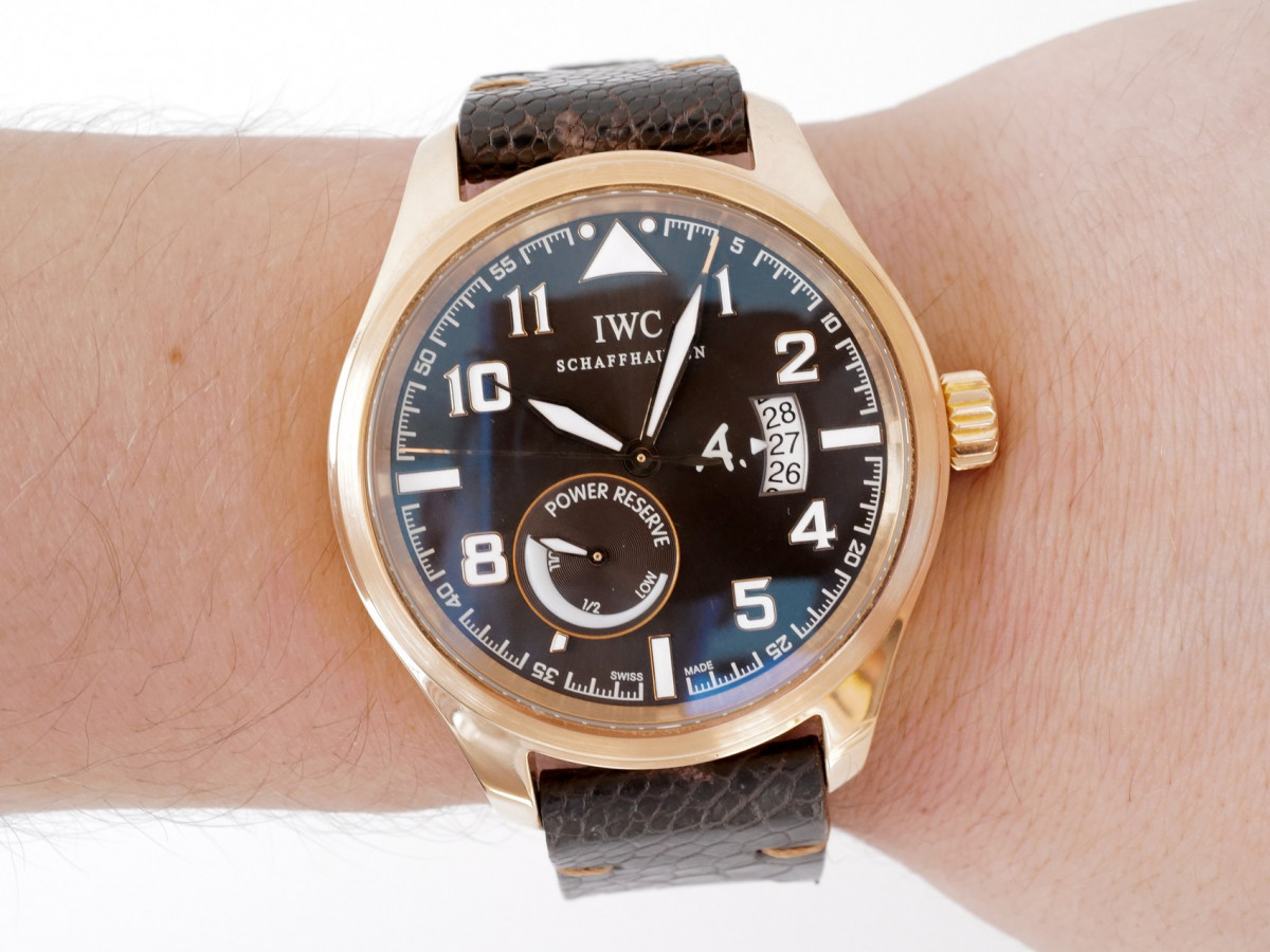 Swiss watch IWC Pilot Antoine De Saint Exupery Limited Edition 18K Rose Gold Power Reserve