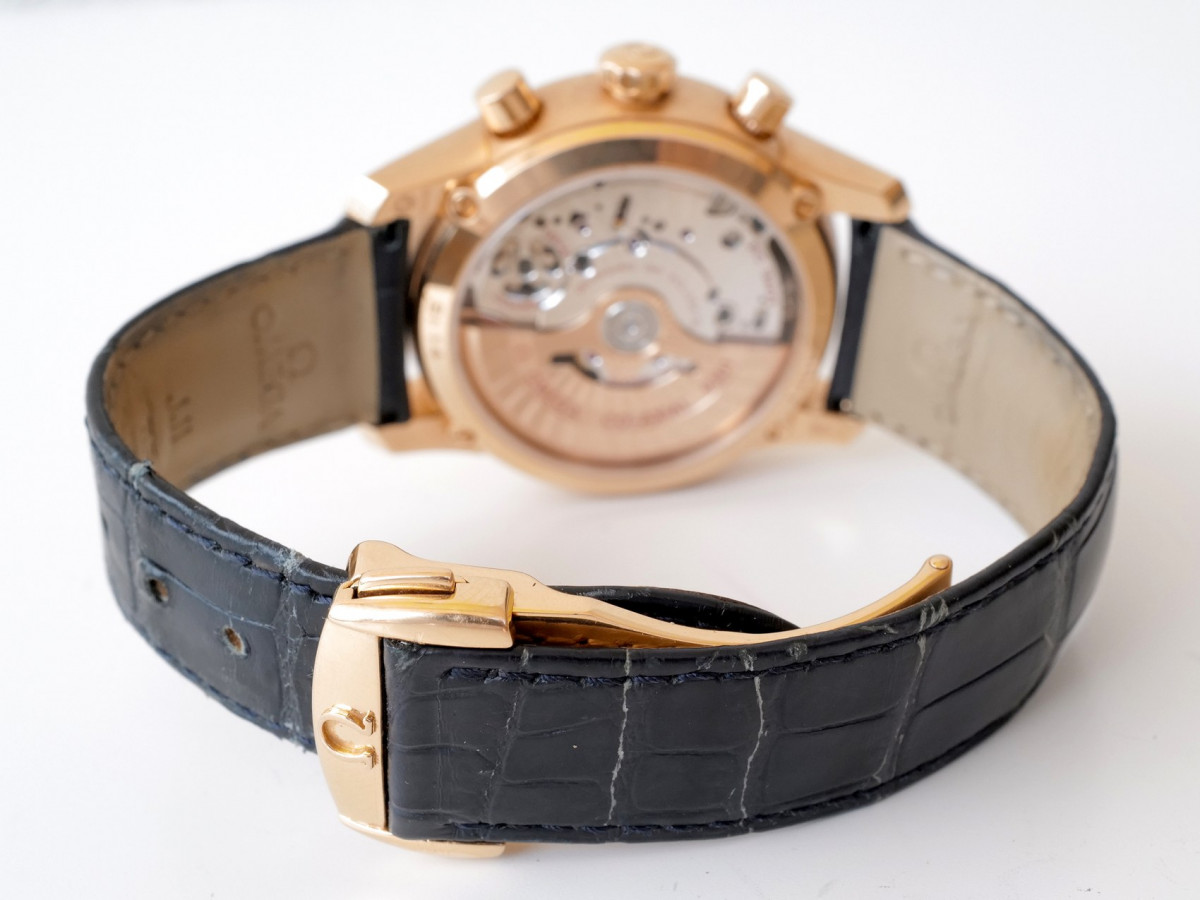 Швейцарские часы Omega De Ville Hour Vision Co-Axial 18K Rose Gold Blue Dial Chronograph