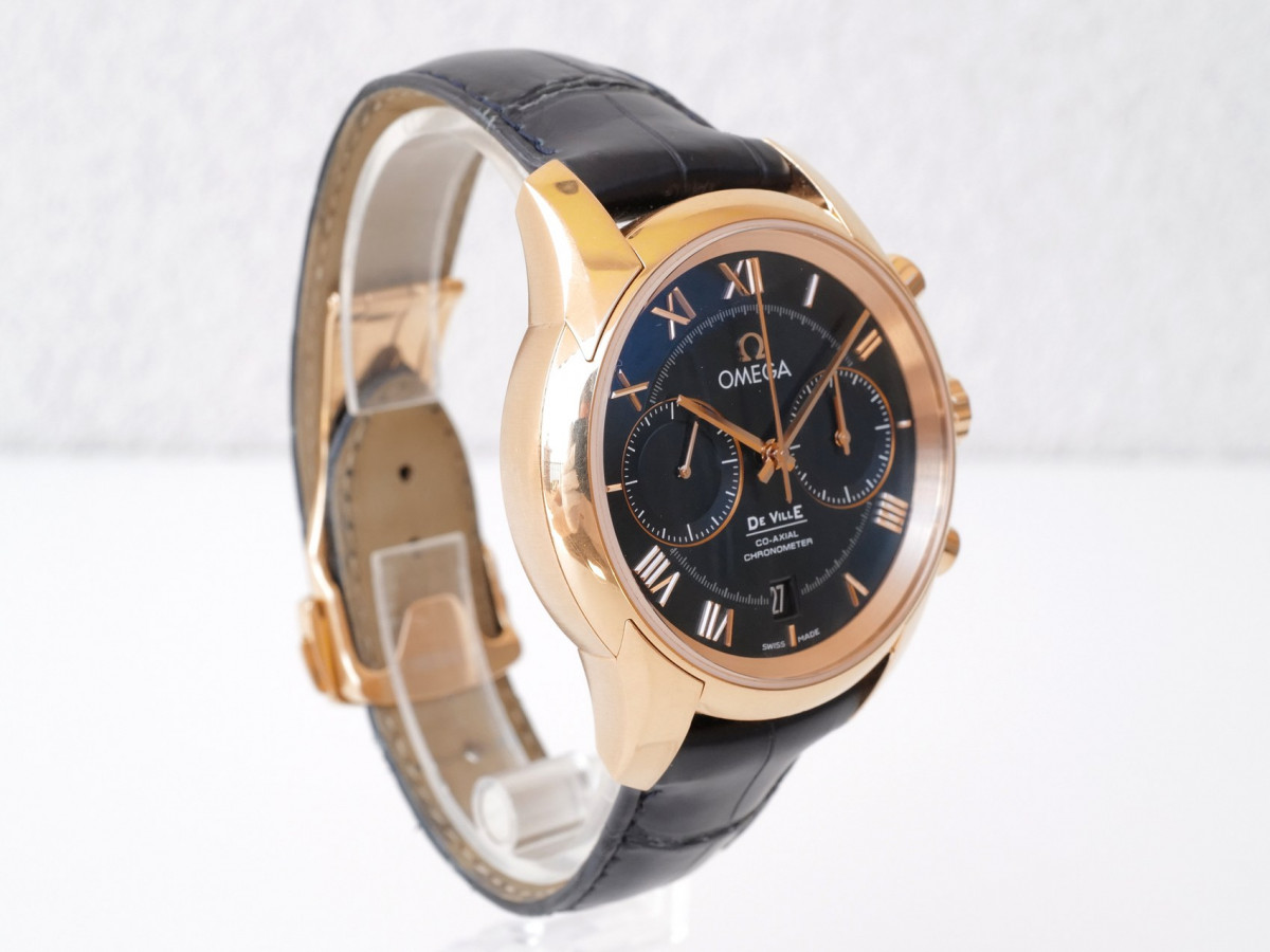 Швейцарские часы Omega De Ville Hour Vision Co-Axial 18K Rose Gold Blue Dial Chronograph