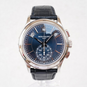 Швейцарський годинник Patek Philippe Complications Annual Calendar Flyback Chronograph Platinum 950 Blue Dial