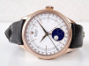 Швейцарские часы Rolex Cellini Moonphase 18K Rose Gold White Dial Black Strap Discontinued