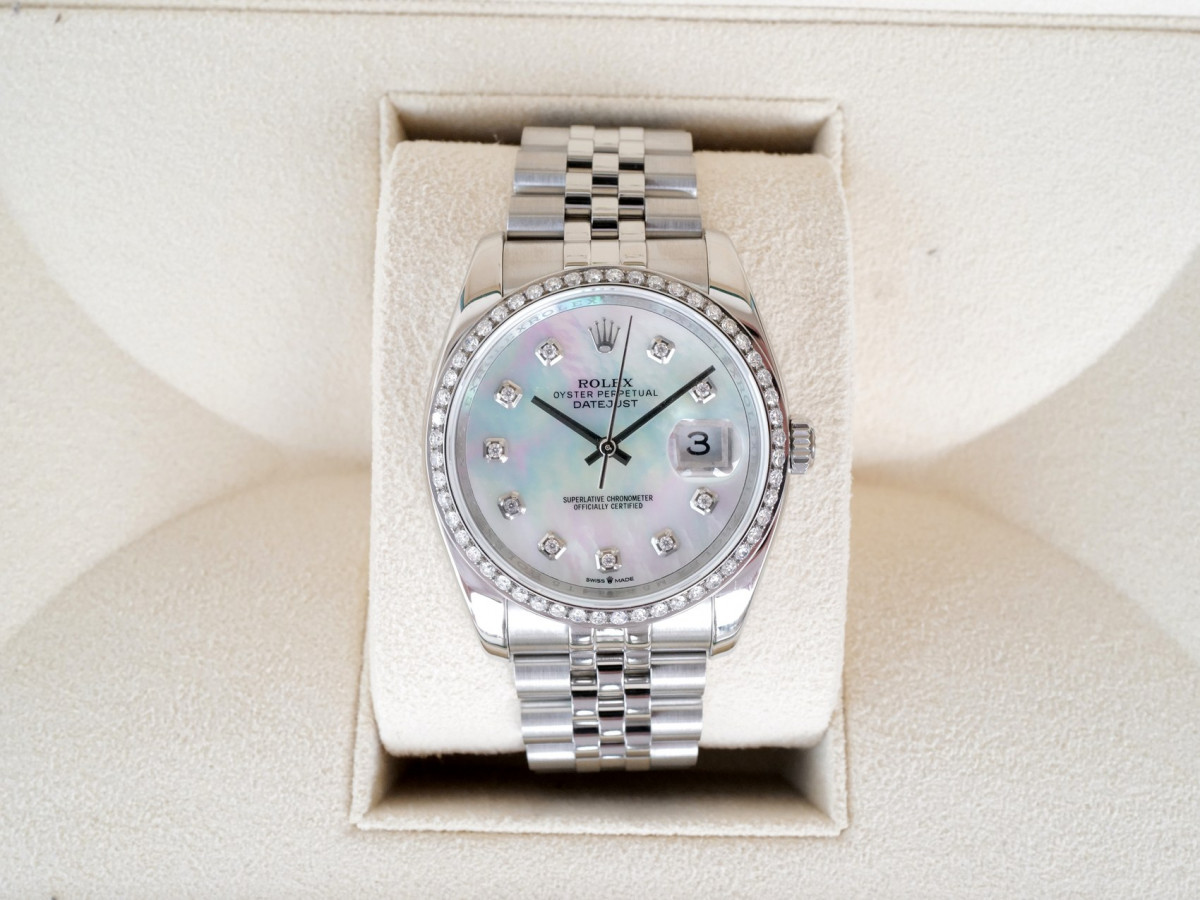 Швейцарський годинник Rolex Datejust 36mm Jubilee MOP Diamond Dial Bezel