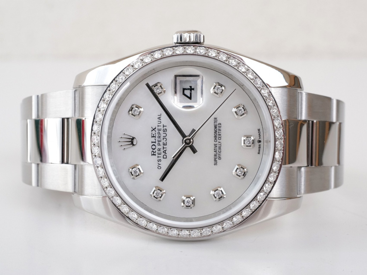 Швейцарские часы Rolex Datejust 36mm Oyster MOP Diamond Dial Bezel