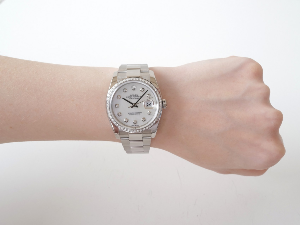 Швейцарские часы Rolex Datejust 36mm Oyster MOP Diamond Dial Bezel