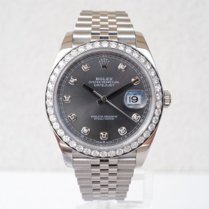 Швейцарские часы Rolex Datejust 41 Rhodium Diamond Dial Diamond Bezel Jubilee Bracelet