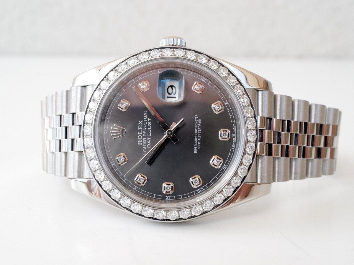 Швейцарские часы Rolex Datejust 41 Rhodium Diamond Dial Diamond Bezel Jubilee Bracelet