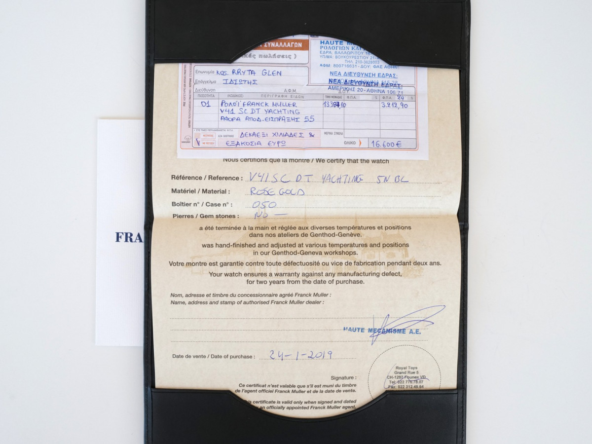 Швейцарський годинник Franck Muller Vanguard Yachting Automatic Blue Dial 18k Rose Gold