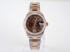 Швейцарський годинник Rolex Lady-Datejust 31 Oyster Steel 18K Rose Gold Chocolate Diamond Roman VI Dial Diamond Bezel