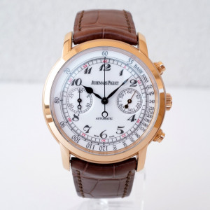 Швейцарские часы Audemars Piguet Jules Audemars Chronograph 18k Rose Gold White Dial