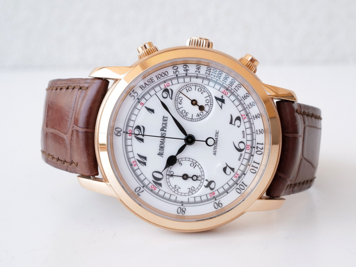 Швейцарские часы Audemars Piguet Jules Audemars Chronograph 18k Rose Gold White Dial