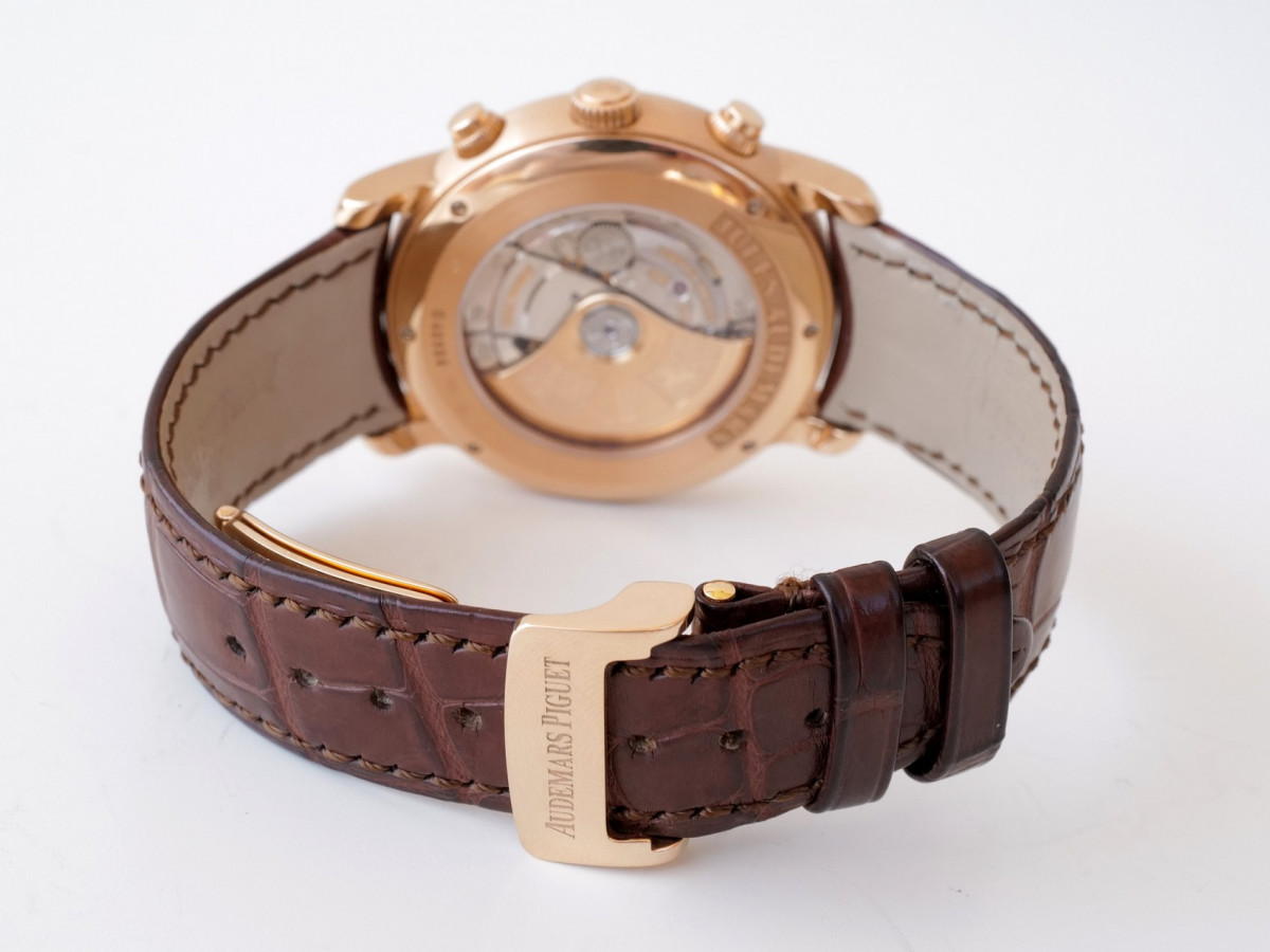 Швейцарские часы Audemars Piguet Jules Audemars Chronograph 18k Rose Gold White Dial