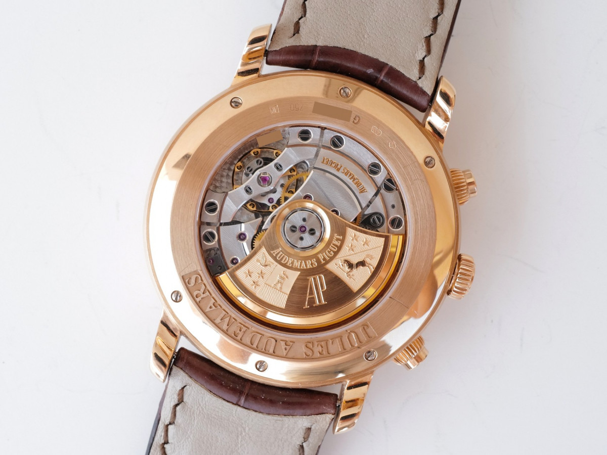 Швейцарские часы Audemars Piguet Jules Audemars Chronograph 18k Rose Gold White Dial