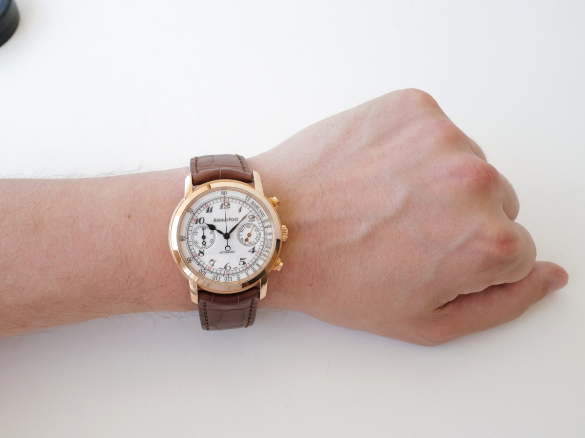 Швейцарские часы Audemars Piguet Jules Audemars Chronograph 18k Rose Gold White Dial