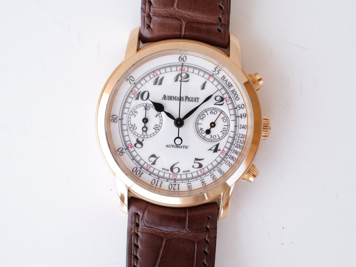 Швейцарские часы Audemars Piguet Jules Audemars Chronograph 18k Rose Gold White Dial