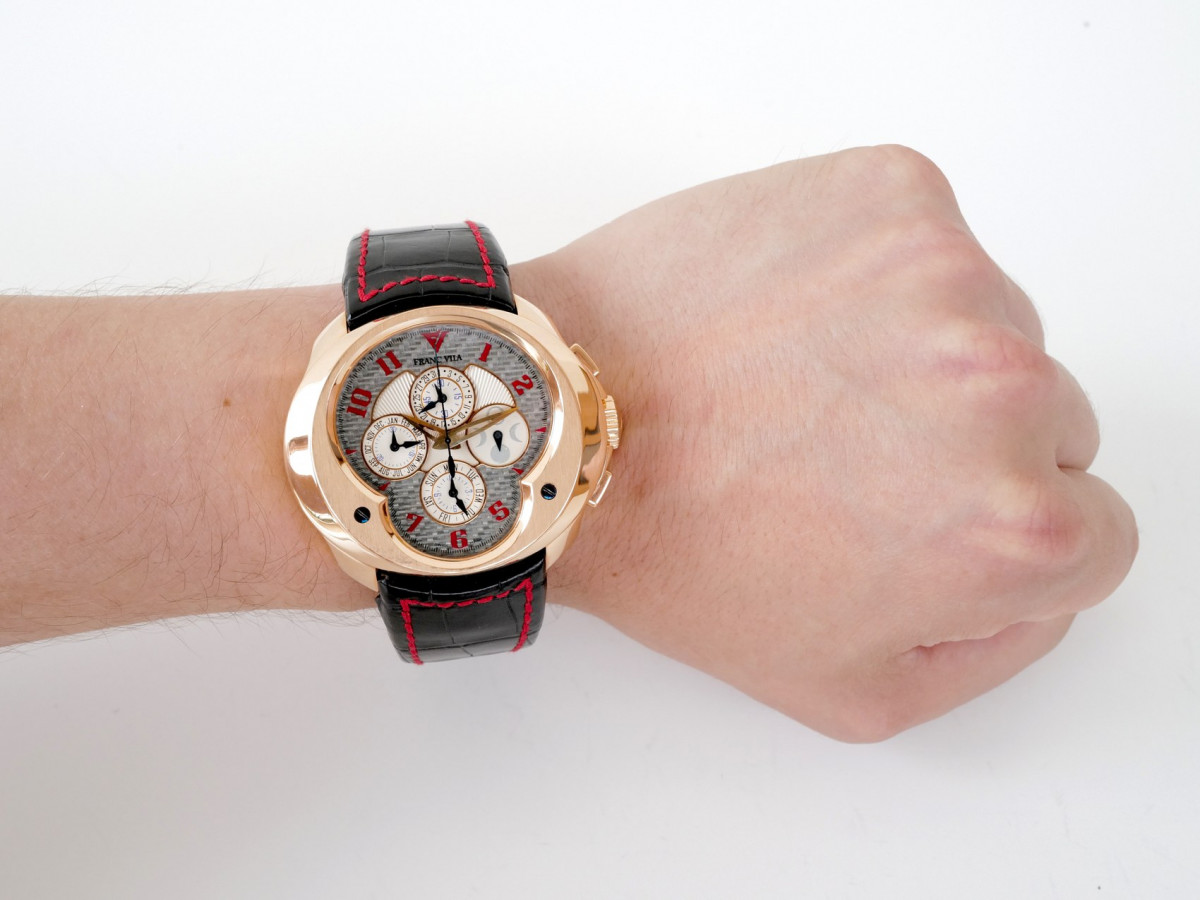 Швейцарские часы Franc Vila Complication Flyback Chronograph Quantieme Perpetuel Haute Horlogerie 18k Rose Gold