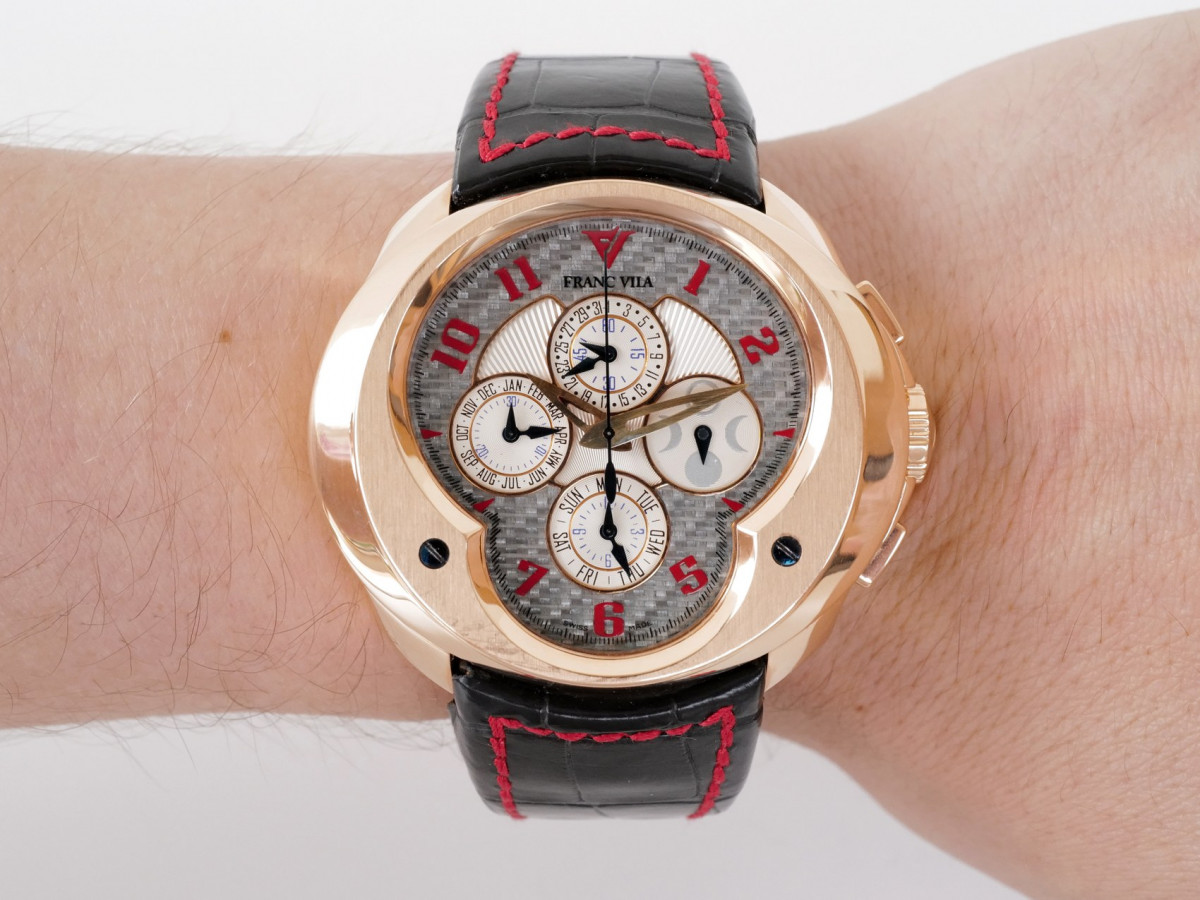 Швейцарские часы Franc Vila Complication Flyback Chronograph Quantieme Perpetuel Haute Horlogerie 18k Rose Gold