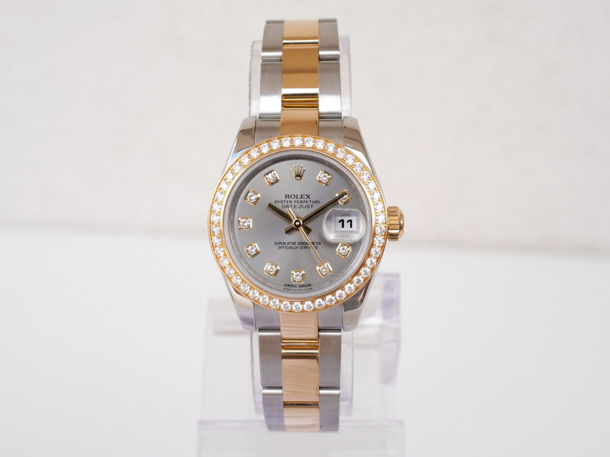 Швейцарские часы Rolex Lady-Datejust 26mm Oyster Steel and Yellow Gold Factory Diamond Dial Bezel