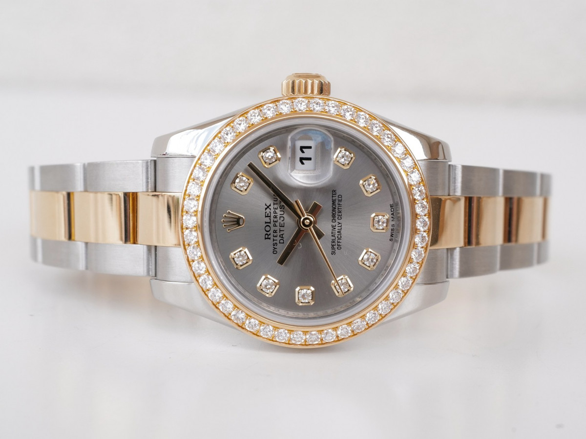 Швейцарские часы Rolex Lady-Datejust 26mm Oyster Steel and Yellow Gold Factory Diamond Dial Bezel