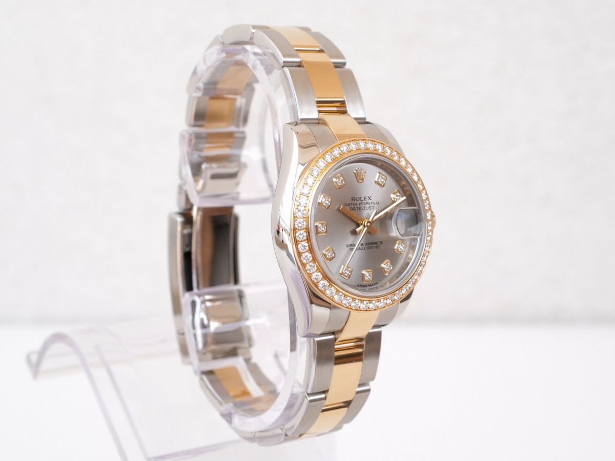 Швейцарские часы Rolex Lady-Datejust 26mm Oyster Steel and Yellow Gold Factory Diamond Dial Bezel