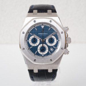 Швейцарские часы Audemars Piguet Royal Oak Chronograph 18k White Gold Blue Dial