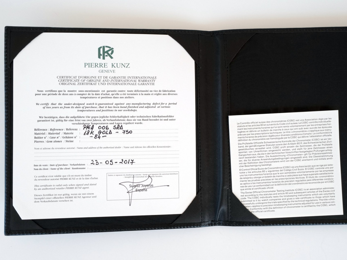 Швейцарские часы Pierre Kunz Spirit Of Challenge Retrograde Seconds 18k White Gold