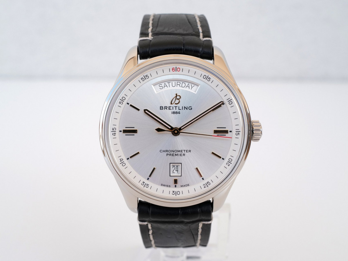 Швейцарський годинник Breitling Premier Automatic Day Date 40 Silver Dial
