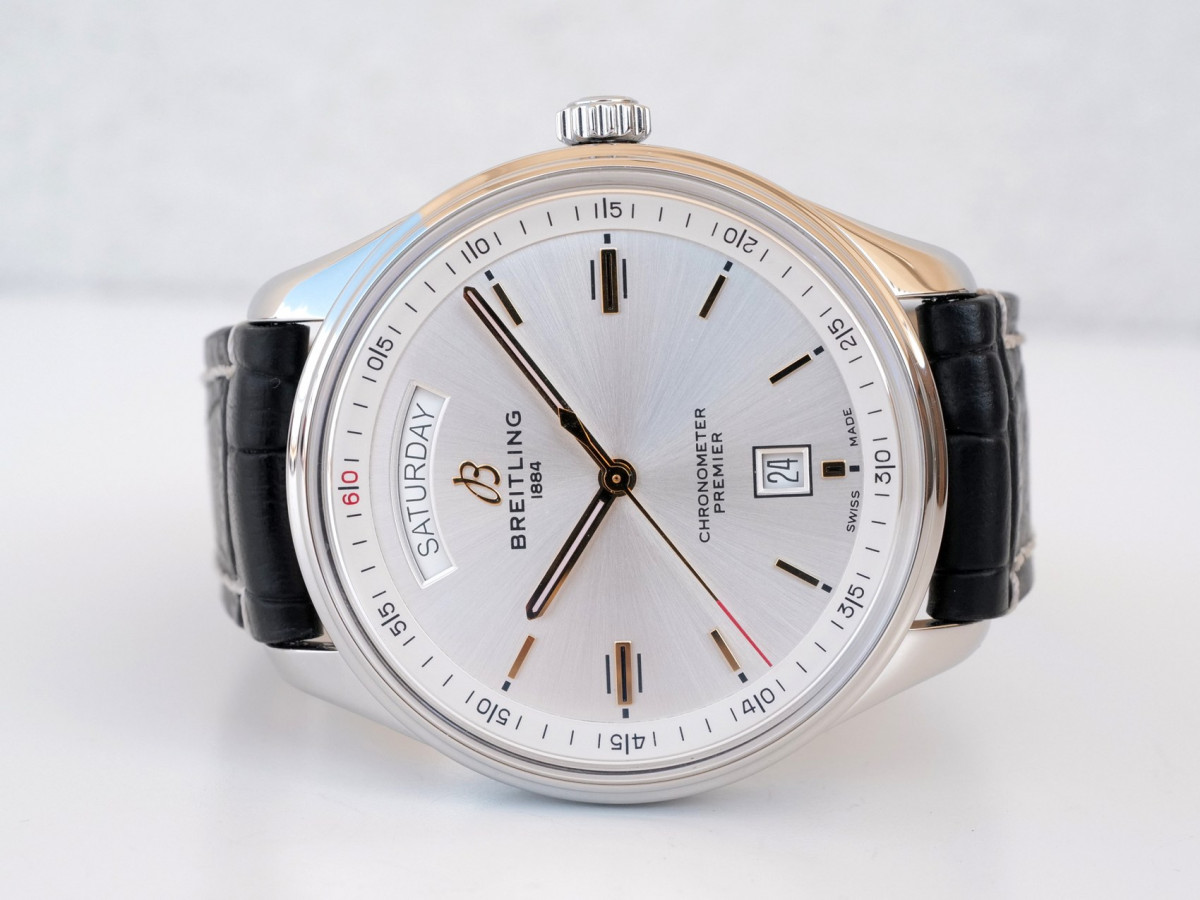 Швейцарський годинник Breitling Premier Automatic Day Date 40 Silver Dial