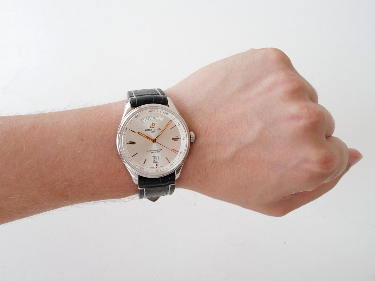 Швейцарський годинник Breitling Premier Automatic Day Date 40 Silver Dial