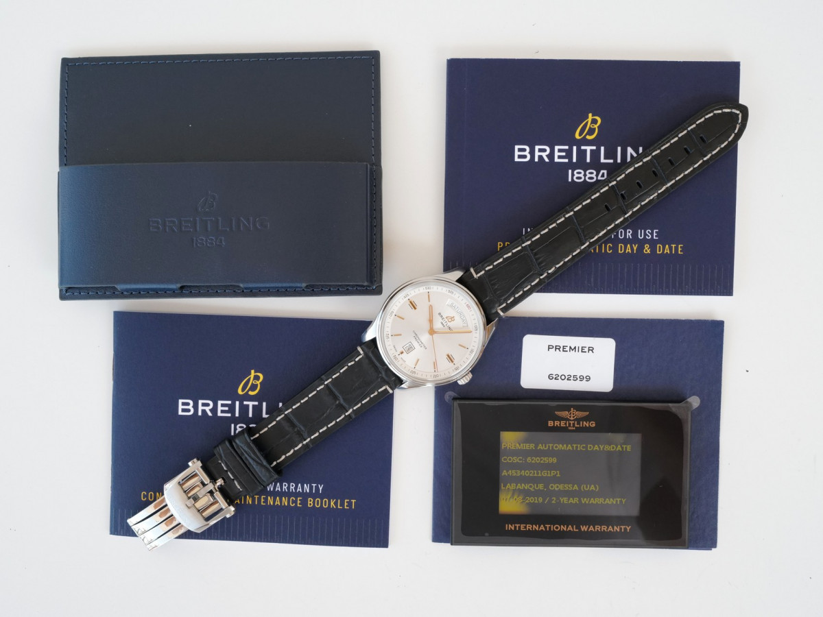 Швейцарський годинник Breitling Premier Automatic Day Date 40 Silver Dial