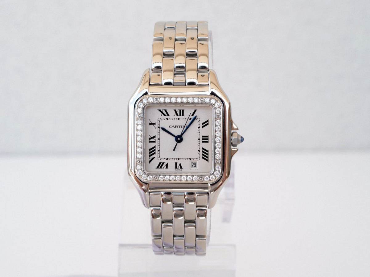 Швейцарський годинник Cartier Panthere Midsize Quartz 27mm Date Diamonds Custom