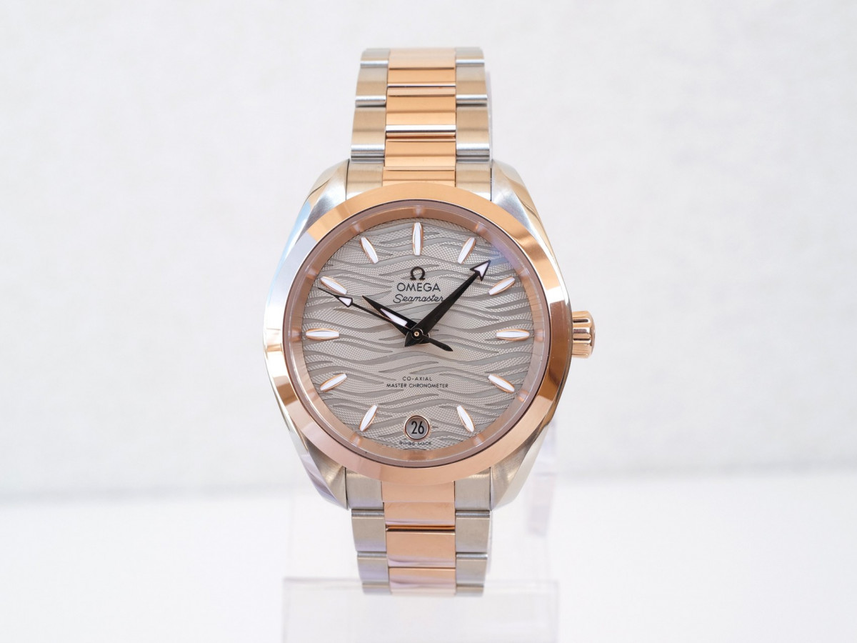 Швейцарские часы Omega Seamaster Aqua Terra 150M Grey Dial Co‑Axial Master Chronometer Steel 18K Rose Gold Sedna