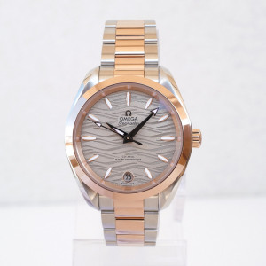 Швейцарские часы Omega Seamaster Aqua Terra 150M Grey Dial Co‑Axial Master Chronometer Steel 18K Rose Gold Sedna