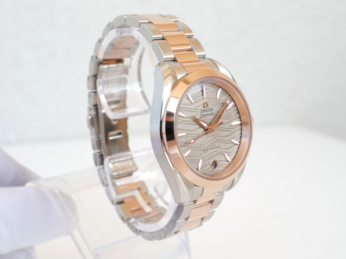 Швейцарские часы Omega Seamaster Aqua Terra 150M Grey Dial Co‑Axial Master Chronometer Steel 18K Rose Gold Sedna