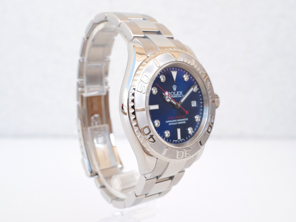 Швейцарський годинник Rolex Yacht-Master 40 Steel Platinum Bezel Custom Blue Diamond Dial