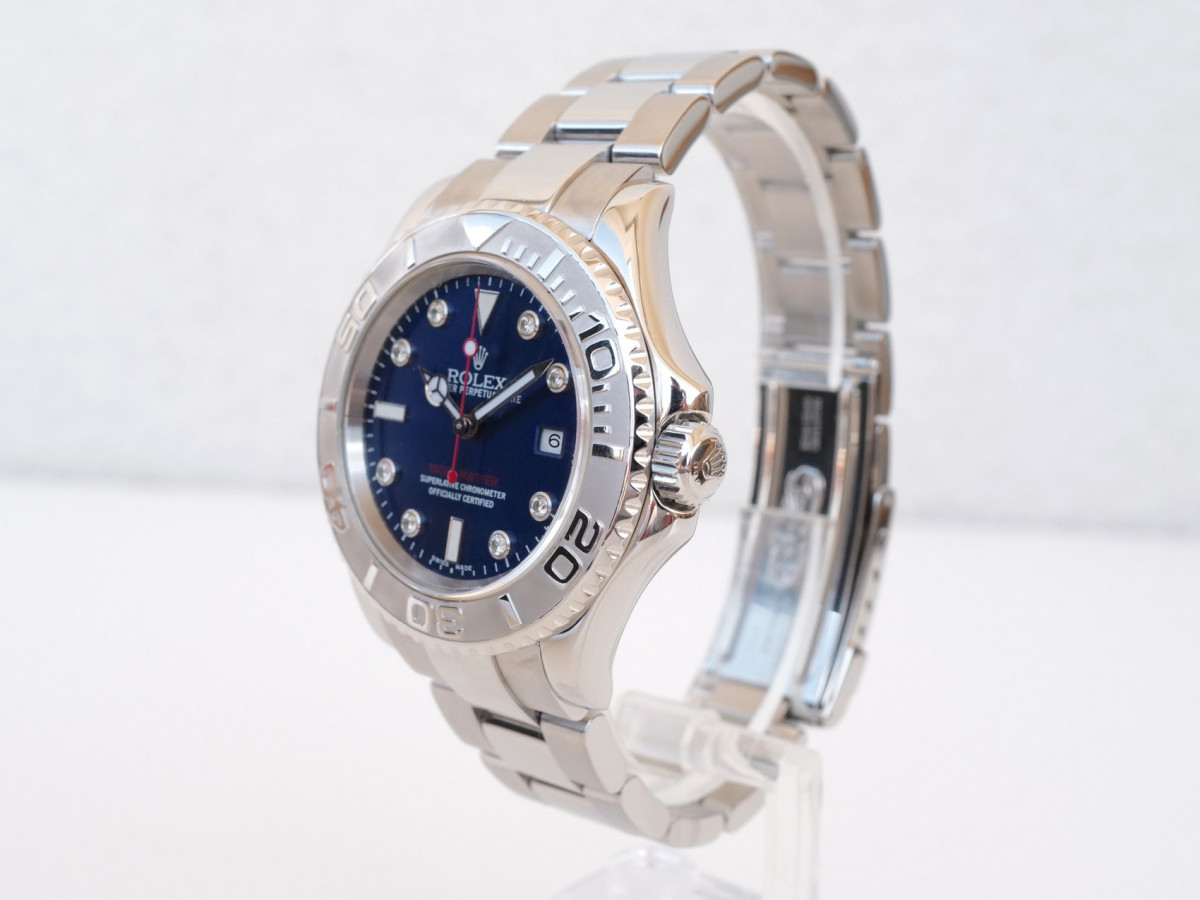 Швейцарський годинник Rolex Yacht-Master 40 Steel Platinum Bezel Custom Blue Diamond Dial
